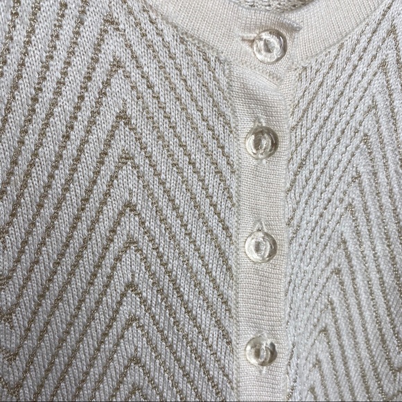 🍋 Classiques Entier Cream and Gold Cardigan Small - Picture 4 of 7